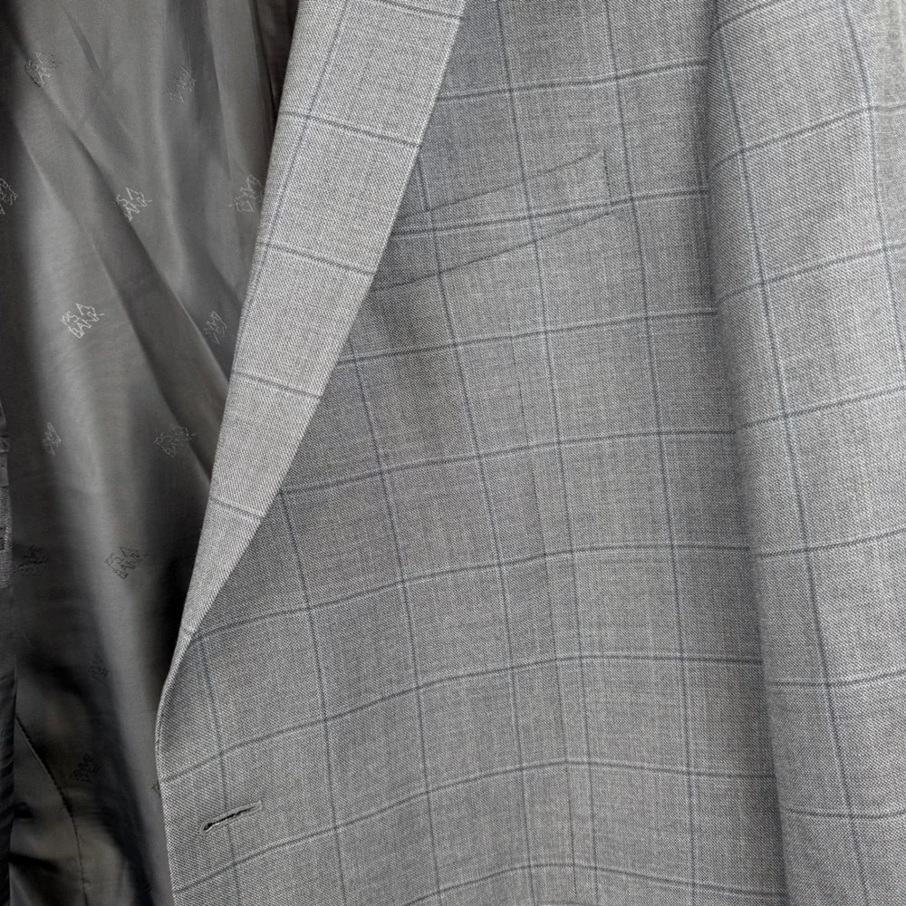 Jos. A. Bank Reserve Mens Silk Wool Blend Plaid Sport Coat 48L Corporate Wedding